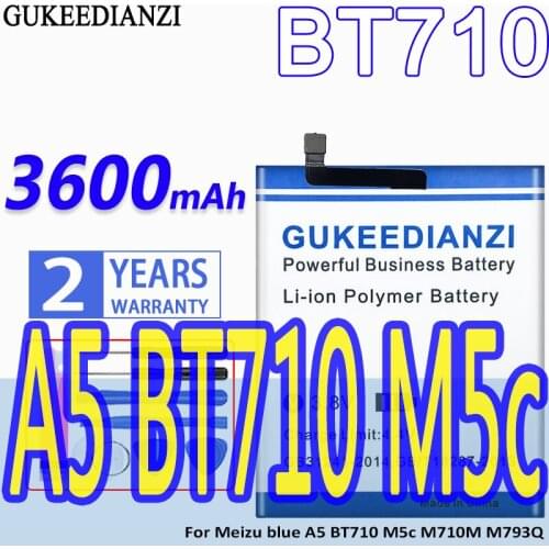 High Capacity GUKEEDIANZI Battery BT710 3600mAh For Meizu blue A5 BT710 M5c M710M M793Q