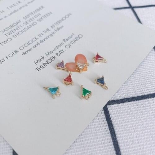 DIY Jewelry Accessories Simple Triangle Gem Pendant Multicolor Optional Jewelry Accessories Material