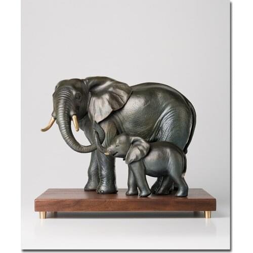 Large -Unique -home office TOP Decor ART -Business Good luck Elephant efficacious Talisman bronze Hand engraving art sculpture