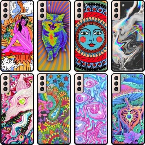 Magic Trippy Psychedelic Art Phone Case For Samsung Galaxy S21 S20 Ultra Note 20 Note 10 S8 S9 S10 Plus S20 FE Coque