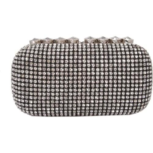 DAIWEI Women Evening Bag Glasses All Seasons Wedding Event/Party Formal Minaudiere Rhinestone Sparkling Glitter Clasp Lock Black