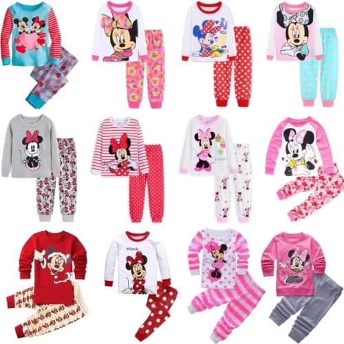 Kids Pajamas Children Sleepwear Baby Pijamas Sets Boys Girls Pyjamas Cotton Nightwear Clothes Minnie Cartoon Pajama
