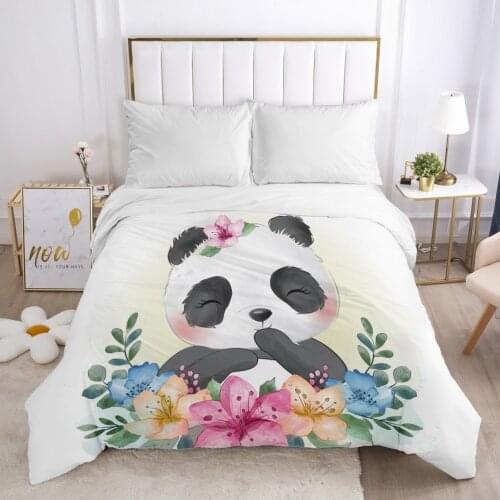 Cartoon Childrens Duvet cover Quilt/Blanket/Comfortable Case Bedding for kids baby boy girls 140x200 for Home Car panda