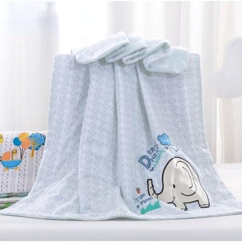 Double-layer Quilted Printed Jersey Embroidered Blanket Baby Cotton Quilt Baby Thickening Gift Blanket