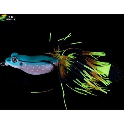 HENGJIA 1PCS 5.5cm 13g Frog Lure Fishing Lures Treble Hooks Top water Ray Frog Artificial Minnow Crank Strong Artificial Soft