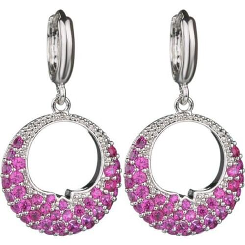 IDESTINY 11.11 Silver Hanging Earrings Micro Paved with Tiny CZ Stone for Women Fashion Party Accessories Jewelry Christmas Gift