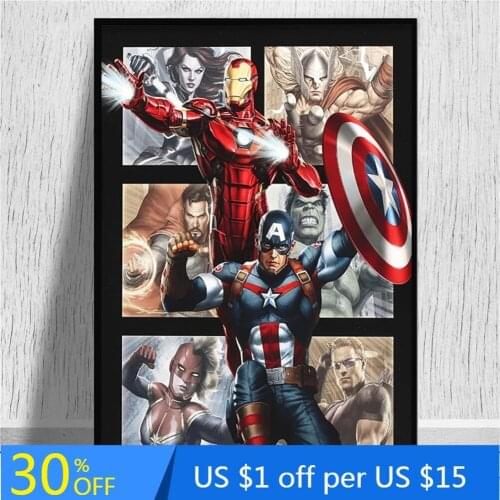 Captain America Iron Man Art Canvas Poster Classic Marvel Superheroes Wall Art Painting Living Room Comics Nordic Home Decor