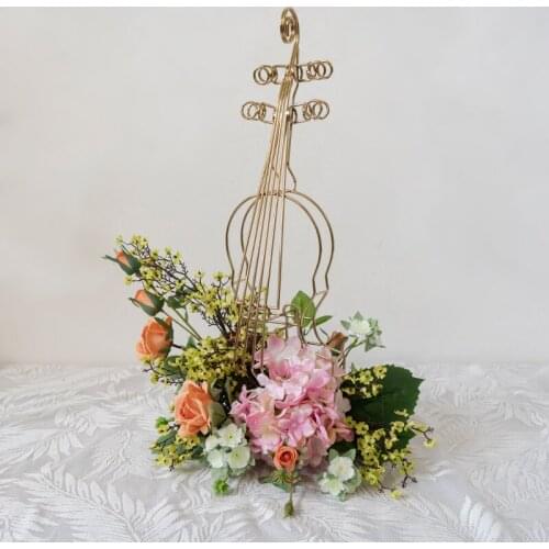 Creative metal violin simulation flower modern home guest model room decoration hall decoration creative light luxury ornaments
