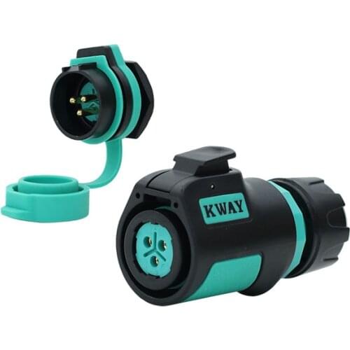 KWAY K20 Waterproof M20 2 Pin 3Pin 4Pin 5Pin Power Electrical Connector 7Pin 9Pin 12Pin Signal Female Male Solar LED Audio Ebike