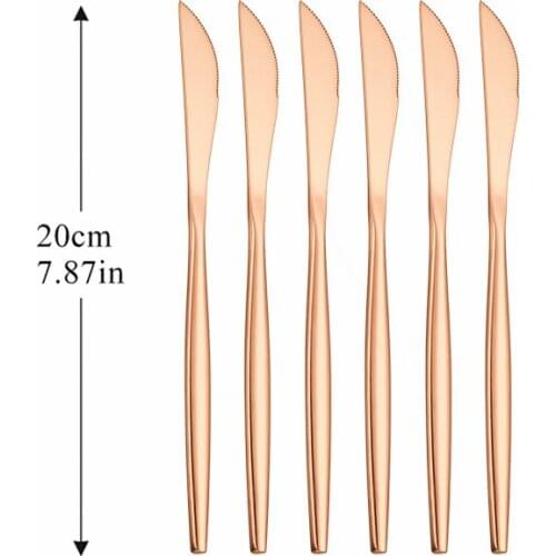 6pcs Stainless Steel Dessert Knife Cutlery Set Western Dinnerware Sets Complete Kitchen Dessert Knife Tableware Set Eco Friendly