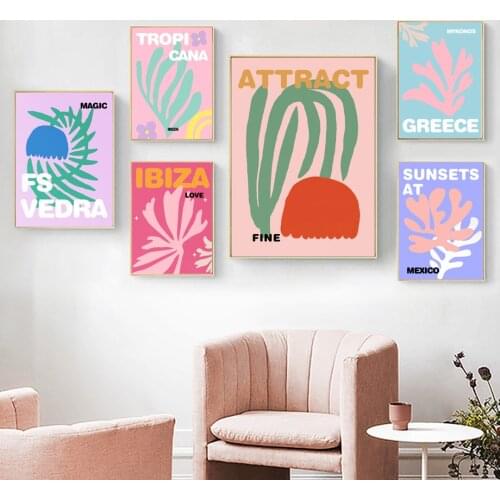 Tropical Plants Monstera Flower Abstract Wall Art Canvas Painting Nordic Posters And Prints Wall Pictures For Living Room Decor