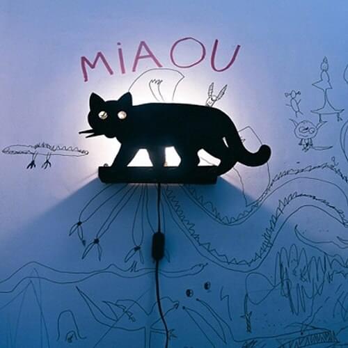 Nordic personalized Wall Lamps creative lighting living room restaurant classic design cat lights black cat sergeant LU80374