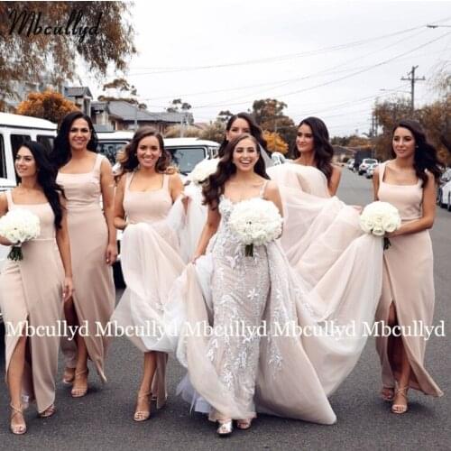 New Ankle Length Bridesmaids Dresses Front Slit Wedding Party Dress Maid of Honors Evening Bridesmaids Dress Custom Made