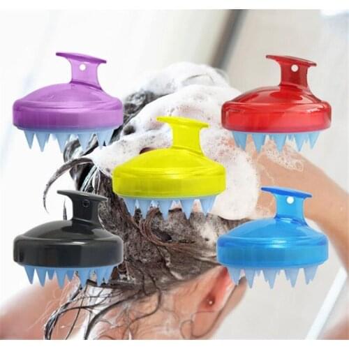 New Silicone Shampoo Scalp Brush Shower Body Washing Hair Head Massage Massager Brush Comb Bathroom Accessories Random