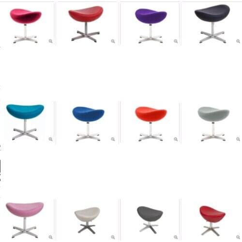 Ottoman Egg Arne Jacobsen Replica Wool Cashmere Leatherette Color Choice Pouf