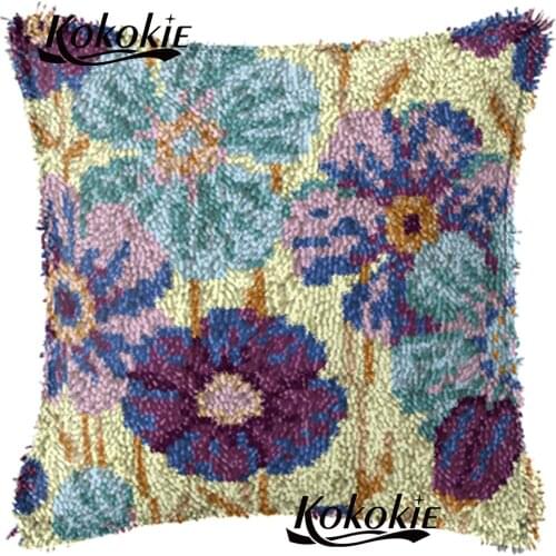 Handmade cushion mat cross stitch making kits embroidery needlework sets handicraft Latch hook rug pillow kits diy rug 3d carpet