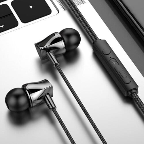 In Ear Wired Headphones 3.5mm Sport Earbuds With Bass Mobile Phone Earphone Wire Stereo Headset With Mic Music Earphones