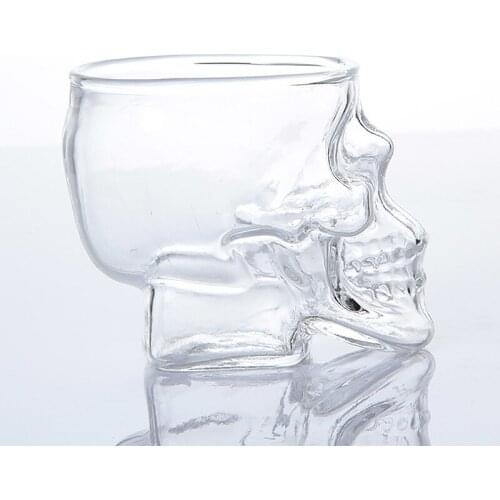 Skull Shaped Clear Glass Novelty Gothic Shot Glasses Halloween Cup Drinkware for Party Home Office Bar Hotel Wine Holders Mug