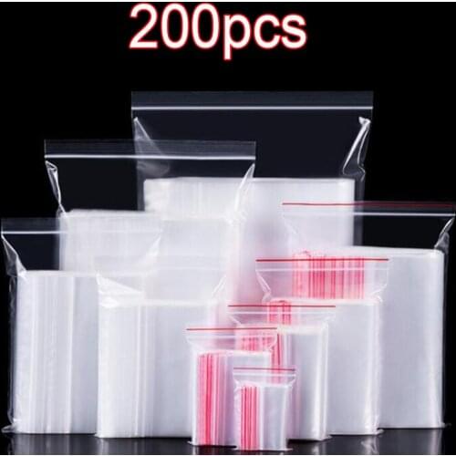 Ziplock bag 100/200pcs Transparent Self Adhesive Sealed Gift Bag diamond painting Opp Plastic Sachet bead stone storage diy 5d