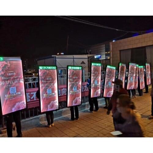 3Units 63x150CM double side battery powered led backpack outdoor advertising scrolling message mobile backpack walking billboard