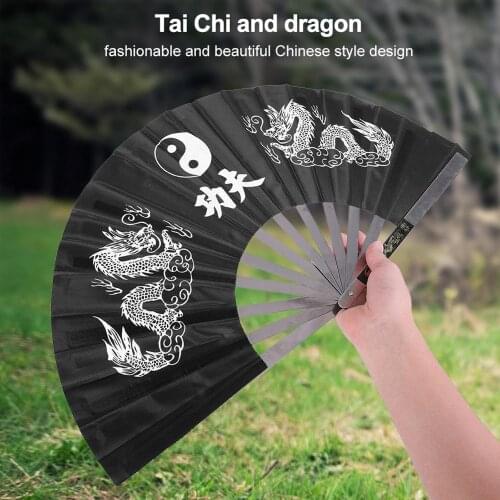 Stainless Steel Kung Fu Fan Tai Chi Martial Arts Dance Pratice Folding Fitness Fan Martial Arts