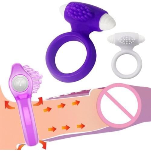 Vibrating Cock Ring Penis Delay Ejaculation Bullet Vibrator Clitoris Stimulate Prostate Massage Adult Sex Toys For Men Rings