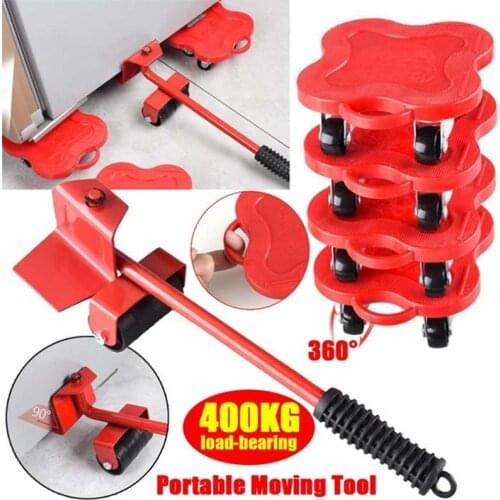 360 Degree Rotatable Furniture Mover Tool Heavy Stuffs Easy Moving Roller Set Home Transport Lifter Sliders Removable tool