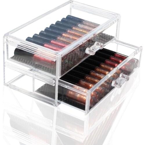 Drawer Makeup Organizer Cosmetics Storage Box Organizador Maquillaje Transparent Plastic Box Lipstick Jewelry Display Stand