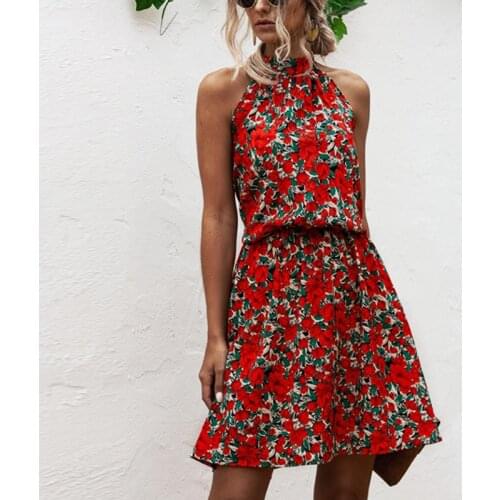 Printed Sexy Mini Floral Dots Spring Summer Clothes Dress For WomenS Vetement Femme 2021 Sukienka Sundress Vintage Casual Dress