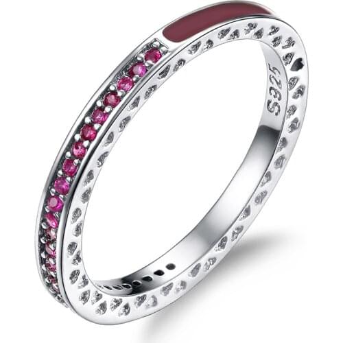 Heart-studded Epoxy Ring Enamel Wedding Rings for Women Micro-inlaid Simulation Shape Princess Engagement Ring Engagement