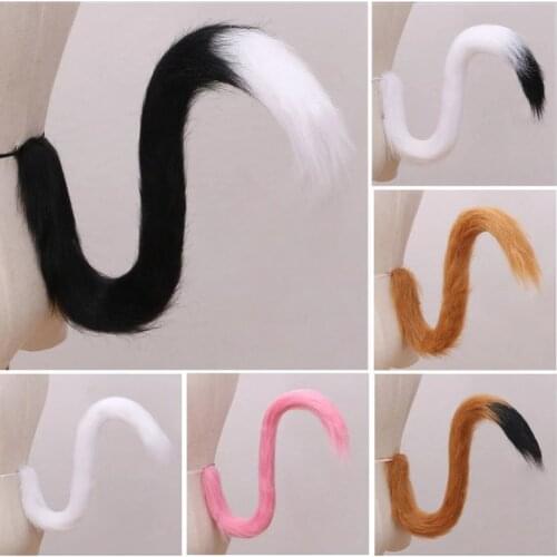 1PC 4Colors Creative Japan Anime Fox Tail Cosplay Prop Fox Ear Tail Plush Cat Wolf Ears Fur Hairpin Halloween Party Gift Cosplay