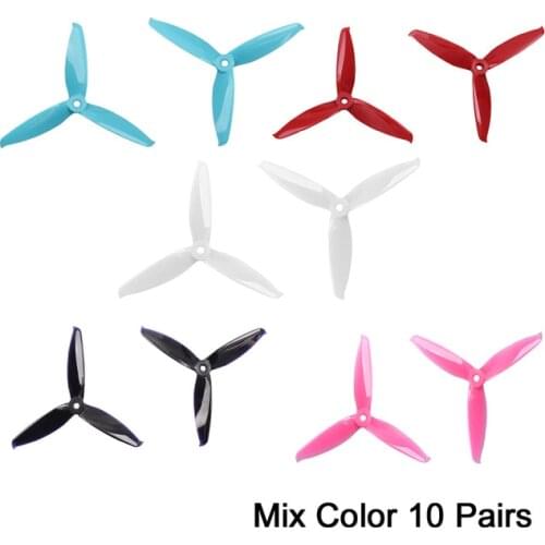 10 Pairs Gemfan 5152 5 Inch 3-Paddle PC Propeller CW CCW Propeller Prop for Brushless Motors FPV Racing Drone