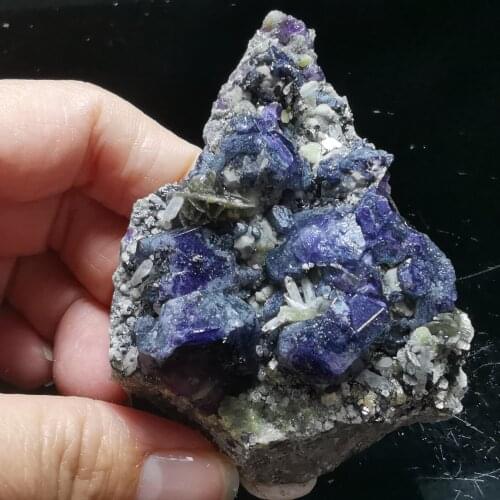 111.7gNatural purple fluorite brass ferrophosphate crystal symbiotic mineral specimen healing energy home decoration QUARTZ GEM