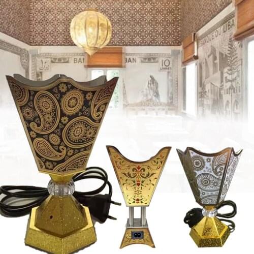 220V Incense Burner Arabian Islamic Style Mini Electric Burner Incense Bakhoor Square Pearl incense Electric Metal Home