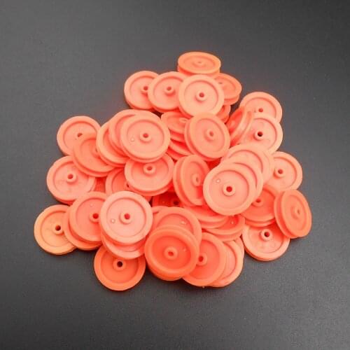 50PCS X 16.5MM Plastic Pulley Gear Model Motor Wheels Out Dia.16.5mm Shaft Axle Hole Dia.2mm 1.95MM 50PCS/LOT Orange *FD216X50
