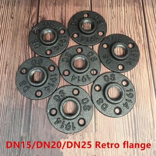 10pcs Iron Pipe Fittings Wall Mount Floor Antique DN15 Flange Piece Hardware Tool cast iron flanges gietijzeren buisleidingen