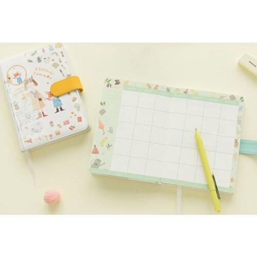 A5 Cute Cartoon Notebook Leather Diary Journal Planner Travelers Journal Agenda Organizer