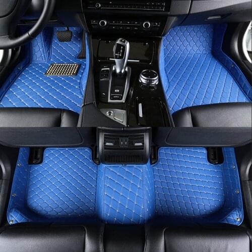 Car floor mats Custom for Ford ranger explorer 5 2009 focus 2 3 mk2 mk3 fiesta mk7 2006 2010 Mondeo f150 Auto accessories blue
