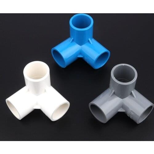 Free Shipping1pc 40mm PVC Tee Connector Stereoscopic Drip Irrigation Fittings Garden Water Connectors Aquarium Tank Tube Adapter