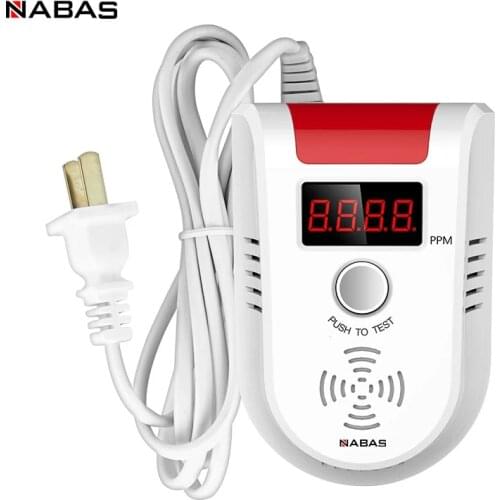 NABAS LPG GAS Detector Alarm Wireless Digital LED Display Natural Leak Combustible Gas Detector For Home Alarm System