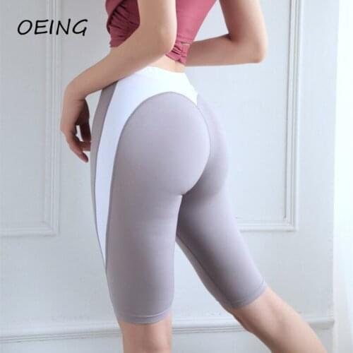 Seamless Fitness Biker Shorts Workout Legging High Waist Patchwork Yoga Shorts for Women