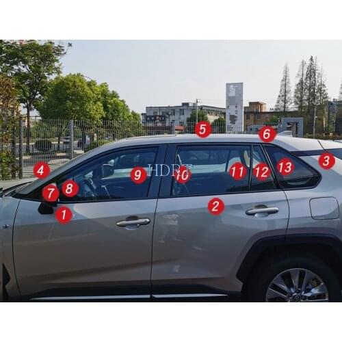 For TOYOTA Rav4 2019 2020 2021 Decorate Accessories Body Styling Stick black Stainless Steel Window Garnish Window Strip Trim