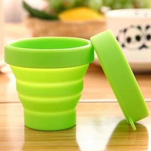 100pcs Travel folding cup telescopic cup silicone portable travel wash cup outdoor