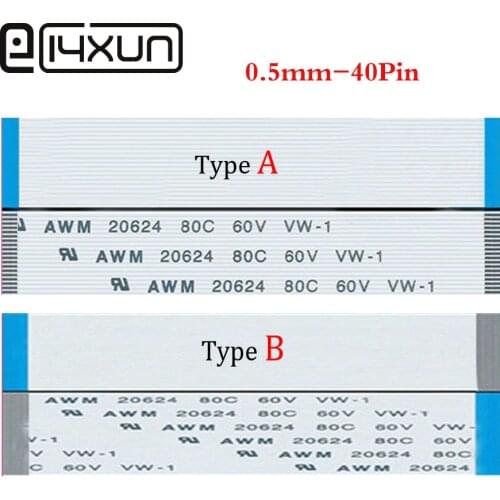 EClyxun 100pcs FFC FPC Cable 0.5mm Pitch 40Pin 40P 80mm 100mm 150mm 200mm 250mm 300mm 500mm Type A B Length Flexible Flat Cable