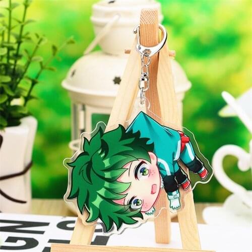 Hot Anime My Hero Academia Midoriya Izuku Todoroki Shoto Bakugou Katsuki Cosplay Figure Acrylic Keychain Pendant Keyring Gifts