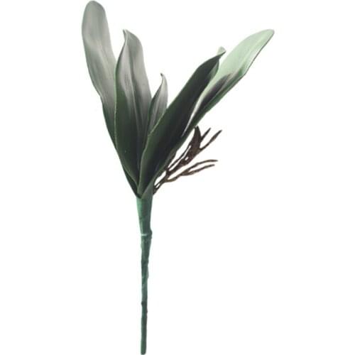 Artificial Butterfly Orchid Silk Leaf Flowers Decoration Bendable Wire Inside