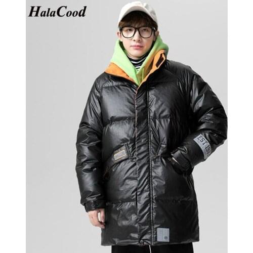 HALACOOD Quality Down Jacket 4XL Mens Long Down Jacket Classic Brand Clothing Thick Warm Comfortable Casual Loose 90% Down Coat