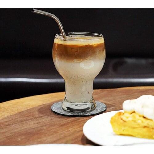 European Style Coffee Glass Creative Dessert Latte Ice American Cup Simple Heat-resistant Insulated Milk Beer Drink Cup