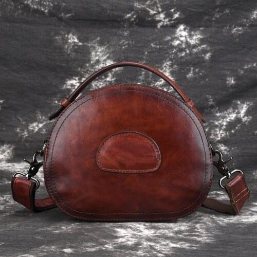 Fashion Large Capacity Cowhide Womens Handbags Fashion Retro Leather Atmospheric European And American Style Shoulder Bags