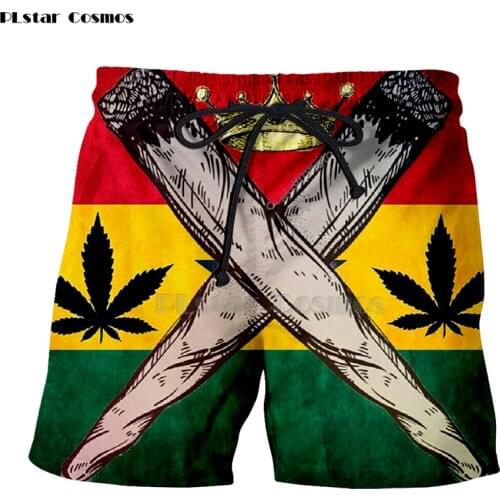 Newest Hot weed Harajuku Mens Summer Casual Shorts 3D Print Loose Beach Weeds skull Brand Shorts Drop Shipping shorts